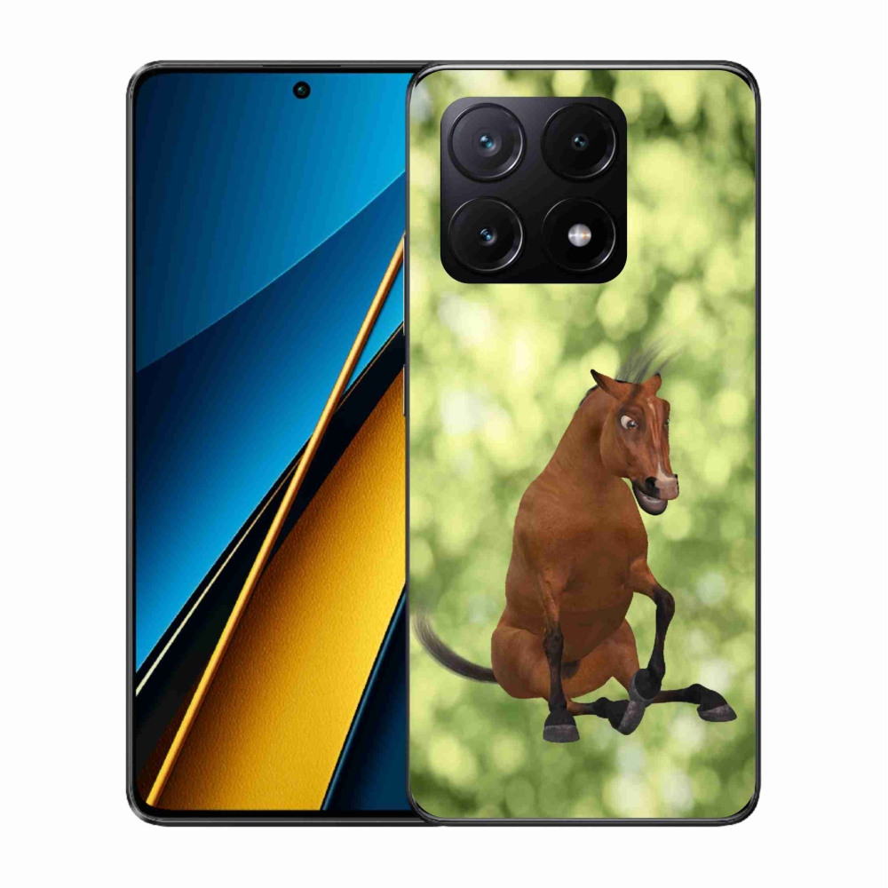 Gél borítás mmCase a Xiaomi Poco X6 Pro 5G-hez - barna rajzfilm ló 1