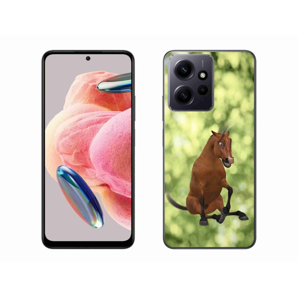 Gél borítás mmCase a Xiaomi Redmi Note 12 4G - barna rajzfilm ló 1