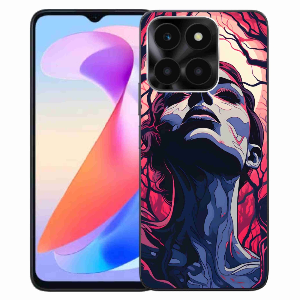 Zselés borítás mmCase a Honor X6a számára - absztrakt arc