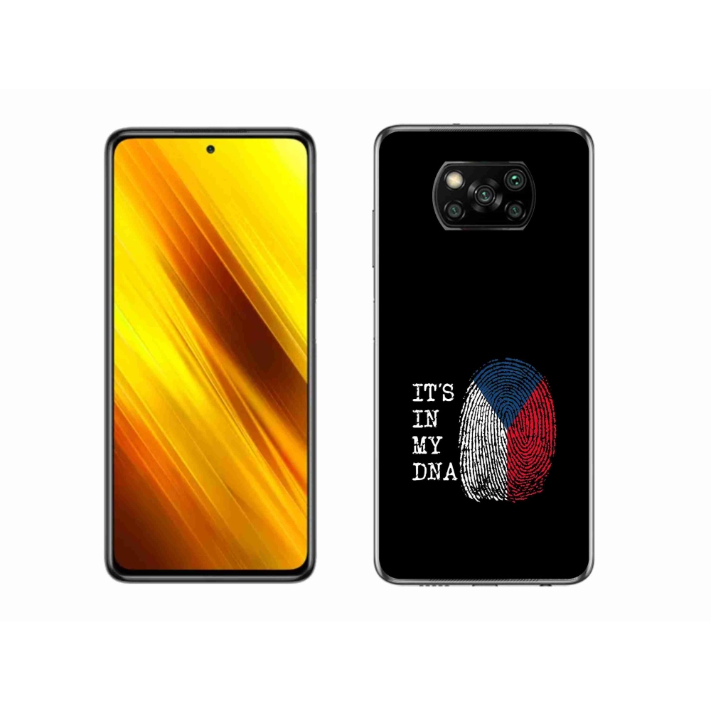 Gél borító mmCase a Xiaomi Poco X3-hoz - zászlós ujjlenyomat fekete háttérrel
