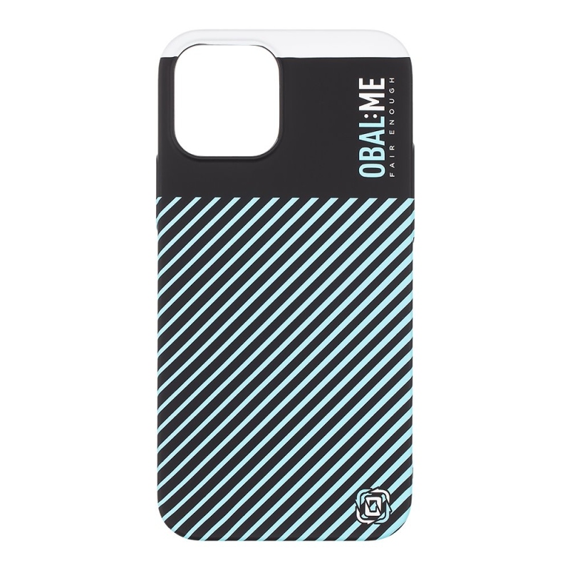 COVER:ME Flossy Stripes Cover for Apple iPhone 12/12 Pro Fekete/égszínkék