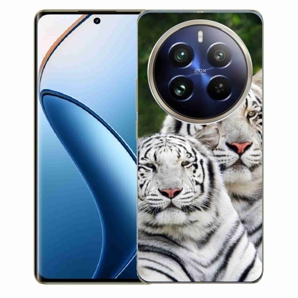 Gél tok mmCase a Realme 12 Pro 5G/12 Pro+ 5G modellhez - fehér tigrisek