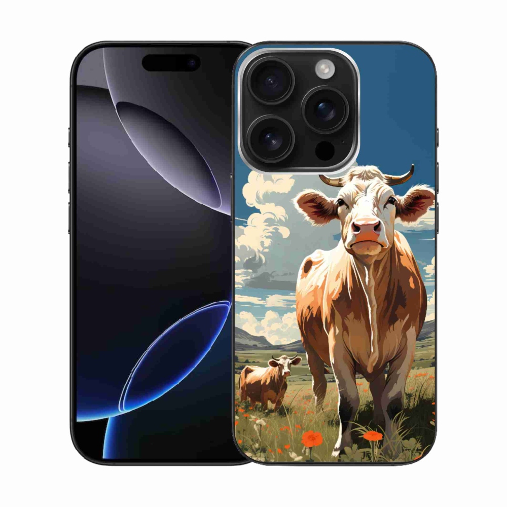 Zselés borítás mmCase iPhone 16 Pro készülékhez - tehenek a réten