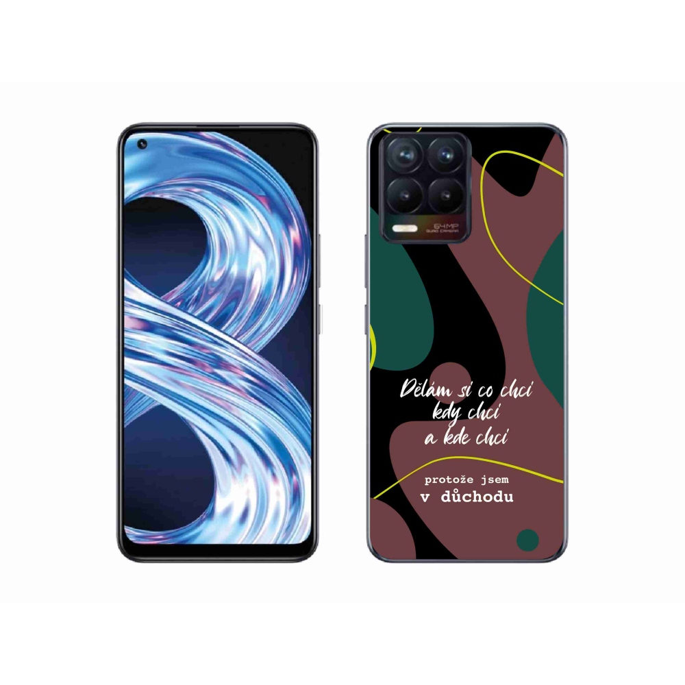 Gél borító mmCase a Realme 8 4G-n - vicces szöveg 10 fekete háttérrel
