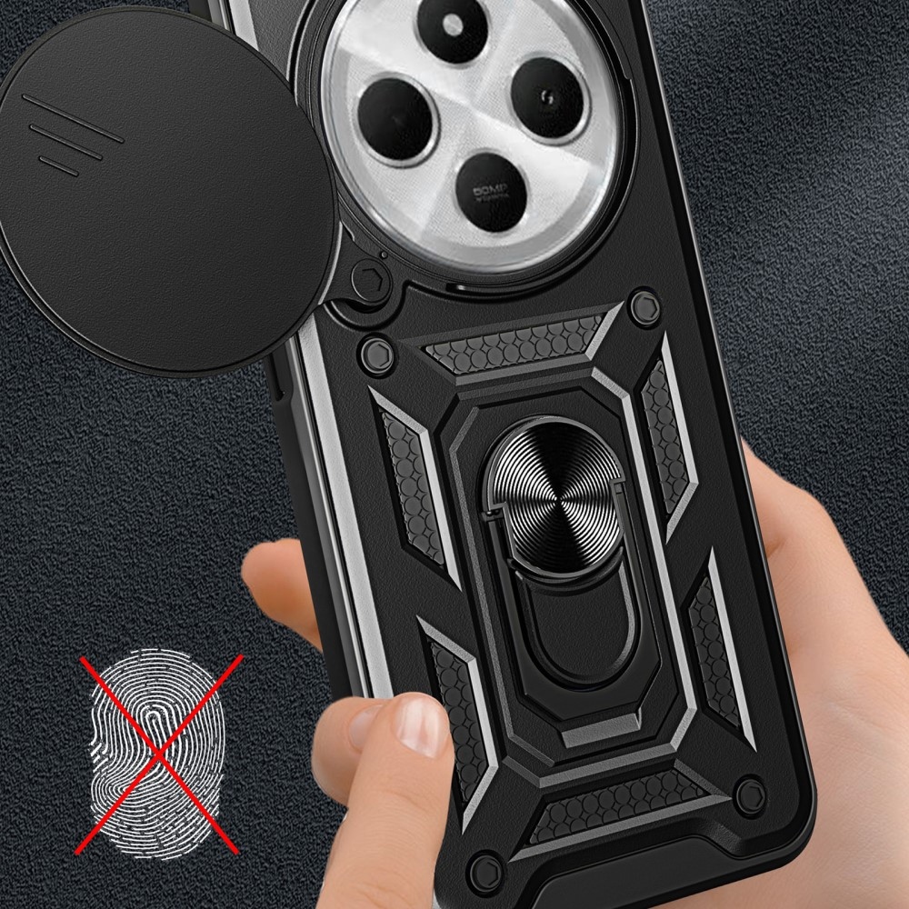 Tartós csúszásálló borító Xiaomi Redmi 14C/Poco C75-hez - fekete