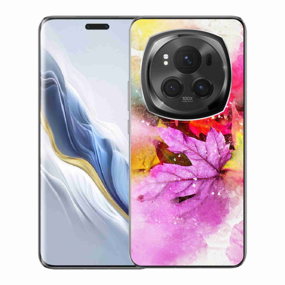 Zselés borítás mmCase a Honor Magic 6 Pro 5G számára - színes levelek
