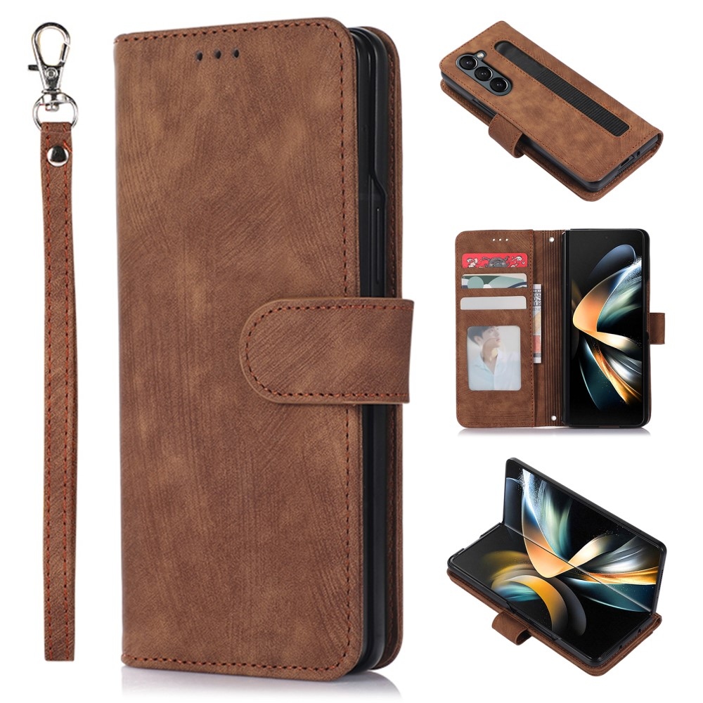 Tárcás könyvtáska Samsung Galaxy Z Fold5 5G - barna