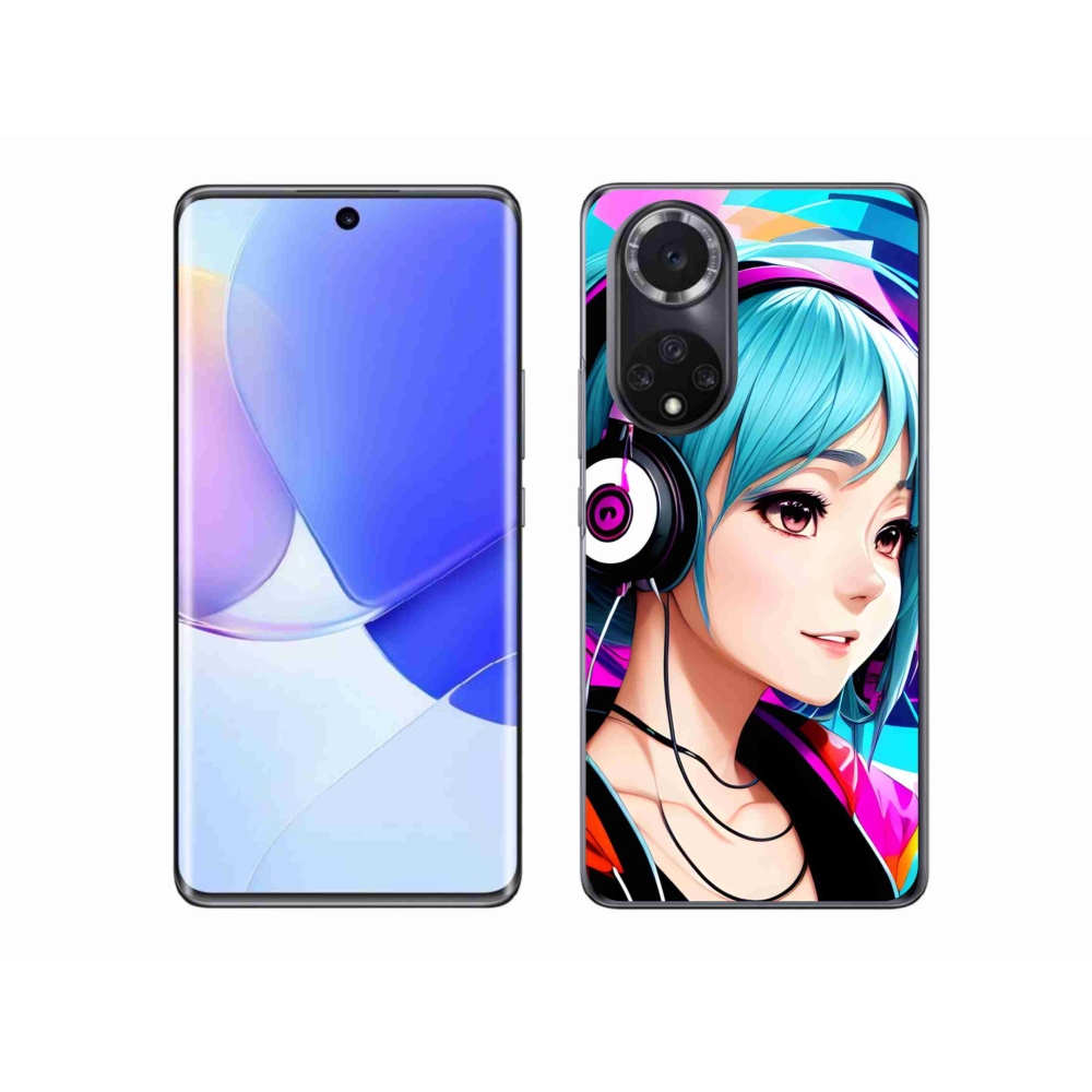Gél borító mmCase a Huawei Nova 9-en - lány fejhallgatóval