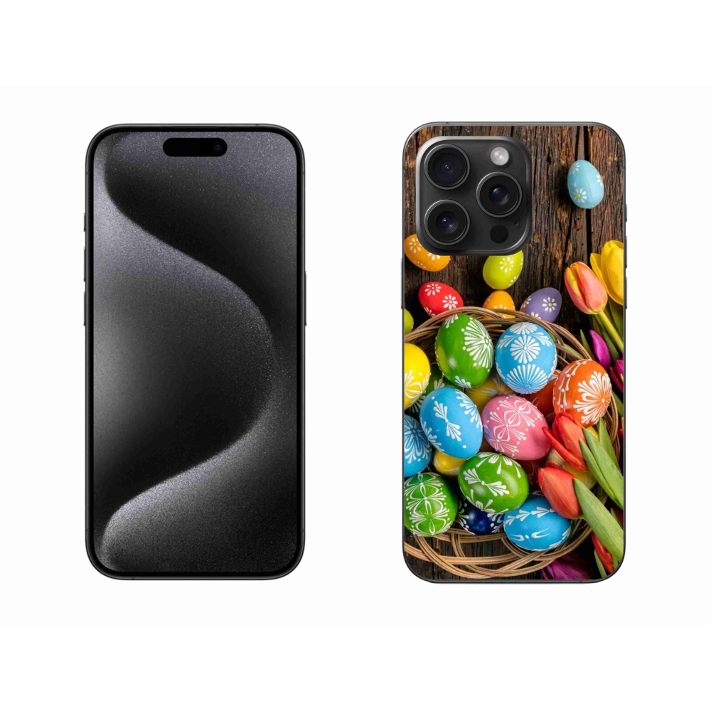 Zselés borítás mmCase iPhone 15 Pro Max készülékhez - Húsvéti tojások