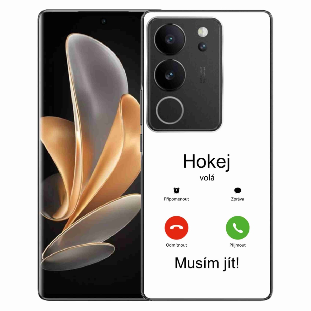Gél borító mmCase a Vivo V29 5G-n - hoki hívások fehér háttérrel