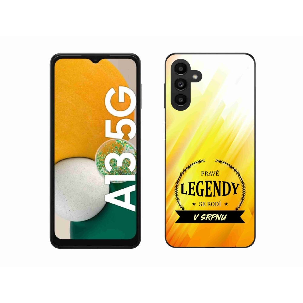 Gél borítás mmCase Samsung Galaxy A13 5G - Augusztus legendái sárga háttérrel