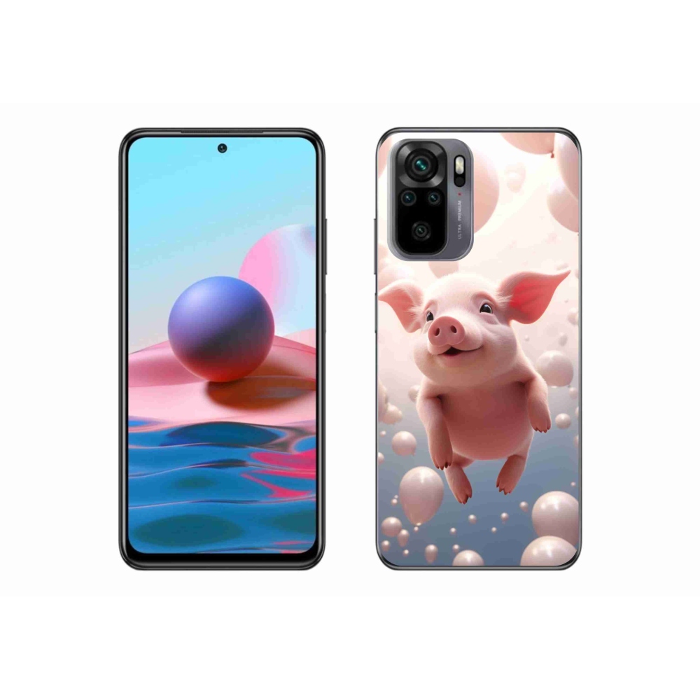 Gél borító mmCase a Xiaomi Poco M5s készülékhez - malac lufikkal