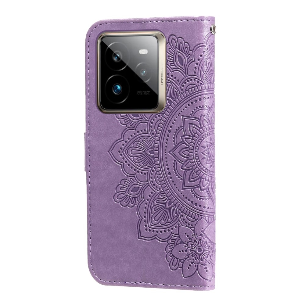 Mandala könyvtáska a Realme GT 7 Pro 5G készülékhez - lila