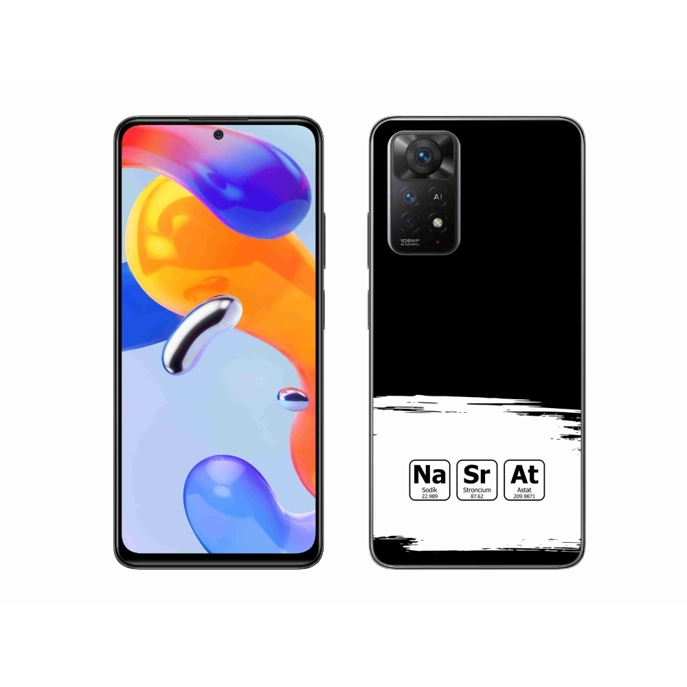 Gél borító mmCase a Xiaomi Redmi Note 11 Pro 4G/5G számára - kémiai elemek fehér és fekete háttérrel