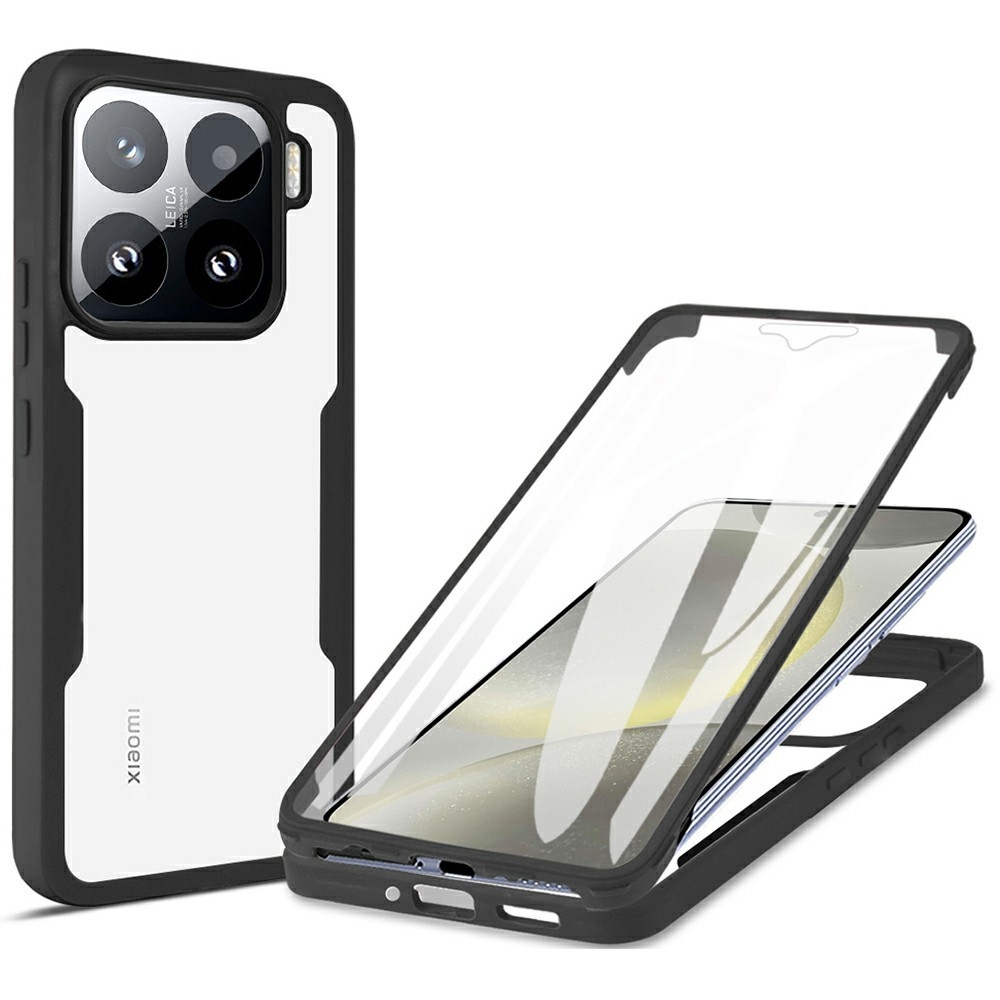 Akril zselés tok keretben képernyővédővel Xiaomi 15 - fekete