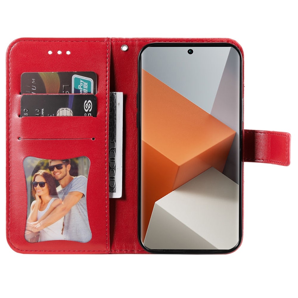 Mandala könyv tok a Xiaomi Redmi Note 13 Pro+ 5G számára - piros