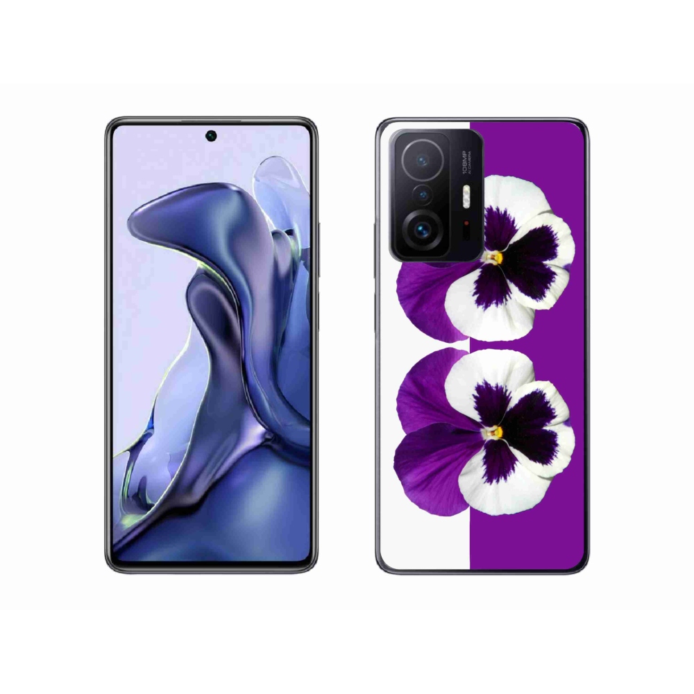 Gél borítás mmCase a Xiaomi 11T-hez - lila és fehér virág