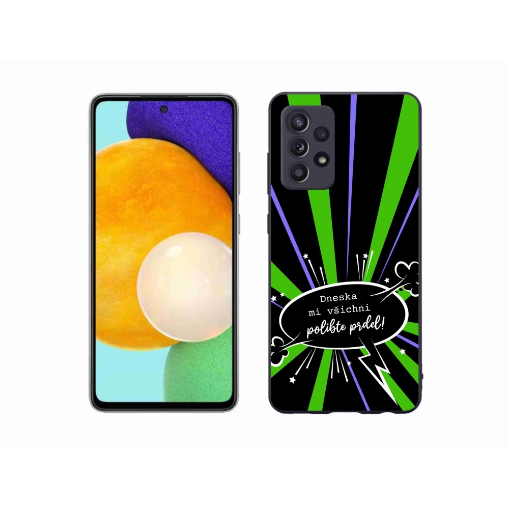 Zselés borító mmCase Samsung Galaxy A52/A52 5G - vicces szöveg 15 fekete háttér