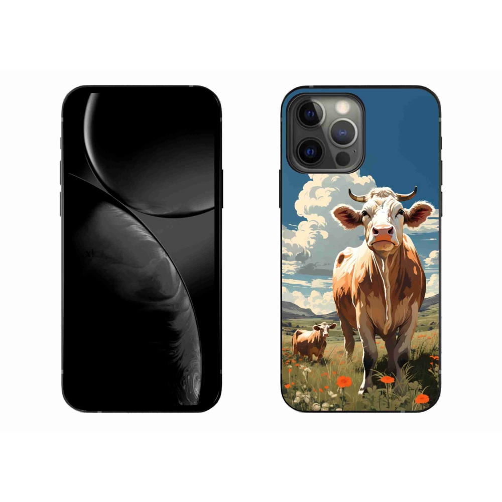 Zselés borítás mmCase iPhone 13 Pro Max készülékhez - tehenek a réten