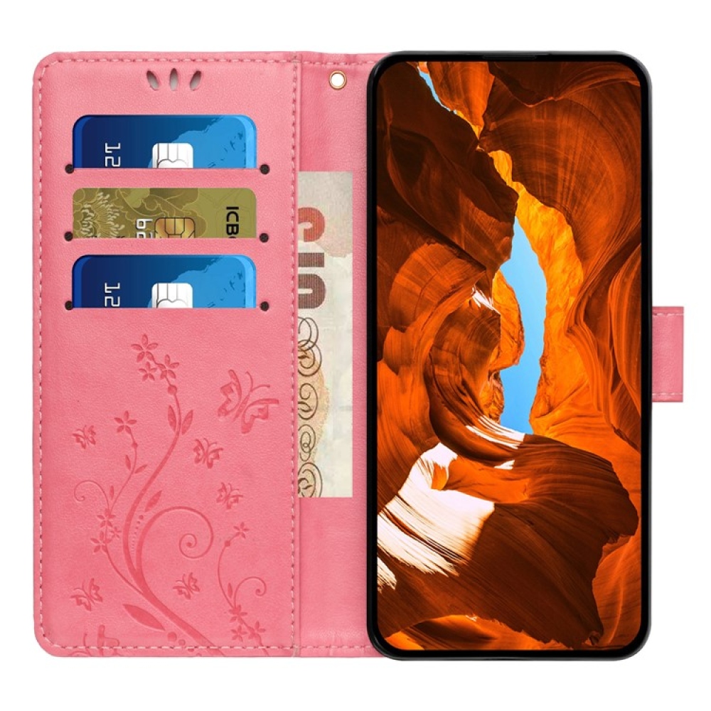 Virágok könyv tok iPhone 17 Pro készülékhez - rózsaszín