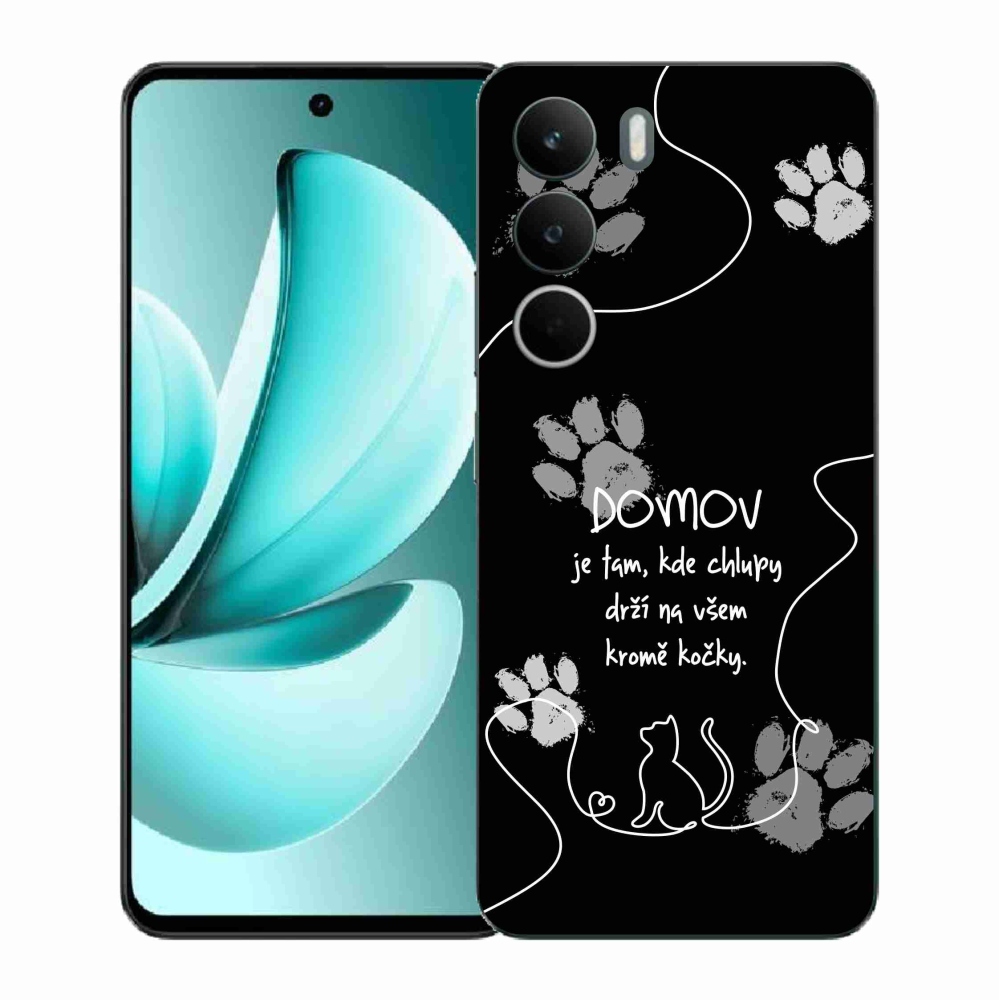 Gél borító mmCase a Realme C71 készülékhez - macska motívum fekete háttérrel