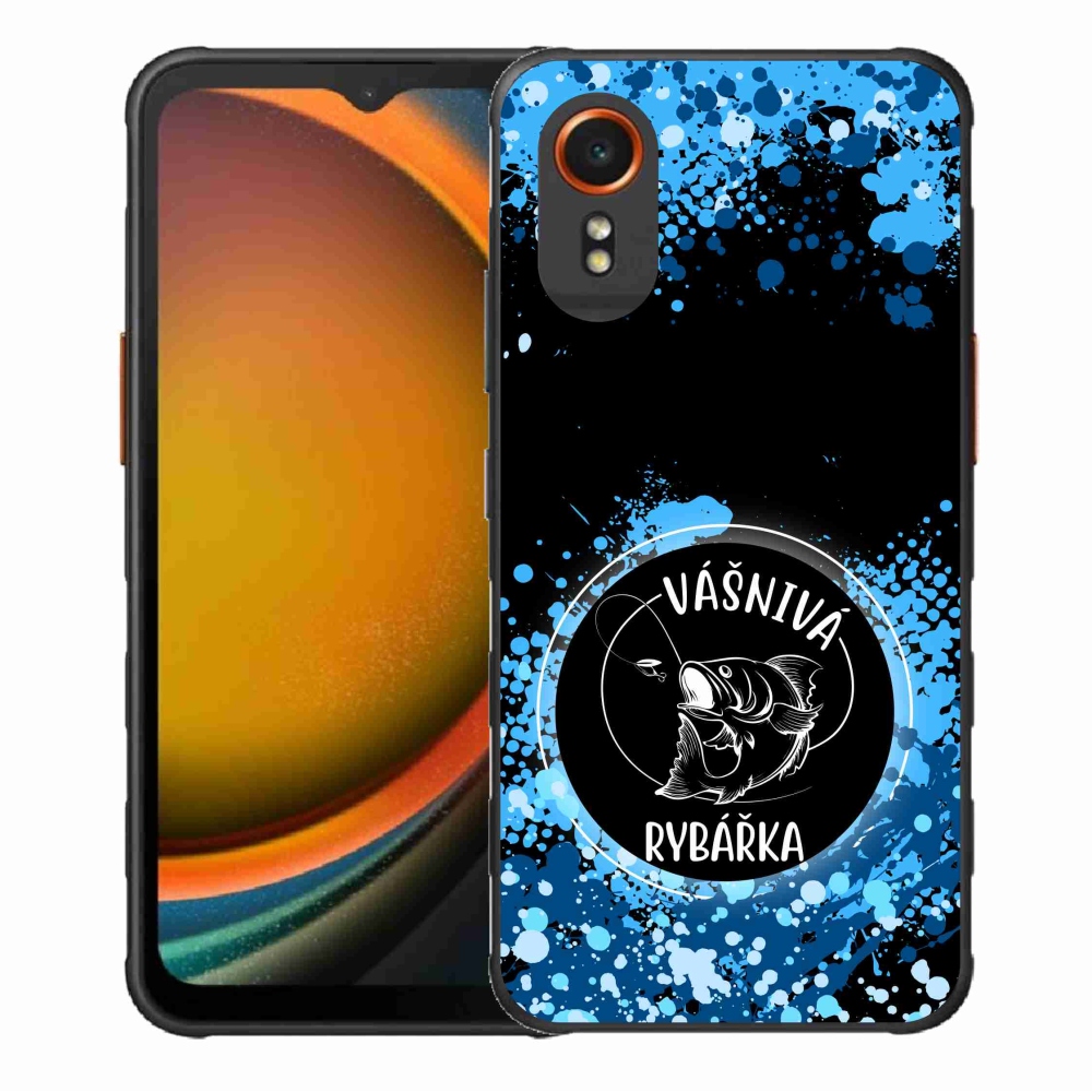 Gél borító mmCase Samsung Galaxy Xcover 7 - szenvedélyes halásznő fekete háttérrel