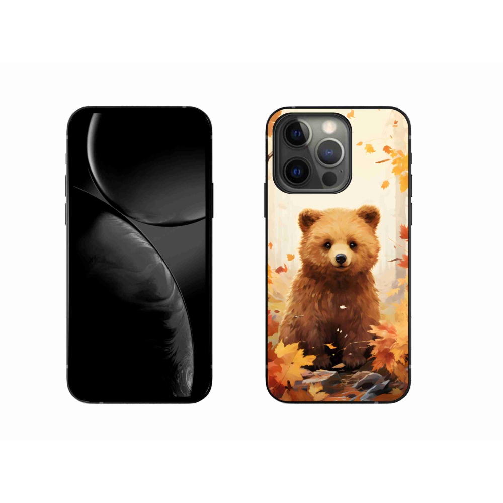 Zselés borítás mmCase iPhone 13 Pro készülékhez - medve az erdőben