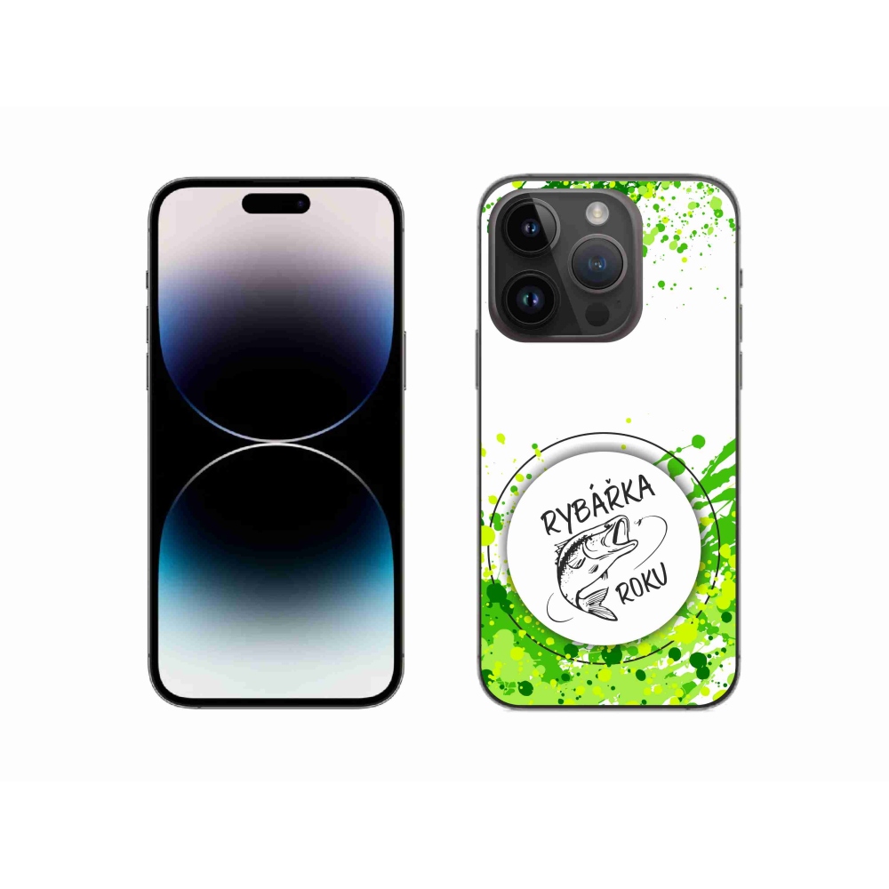 Zselés borítás mmCase iPhone 14 Pro 6.1 készülékhez - Az év horgásza fehér háttérrel