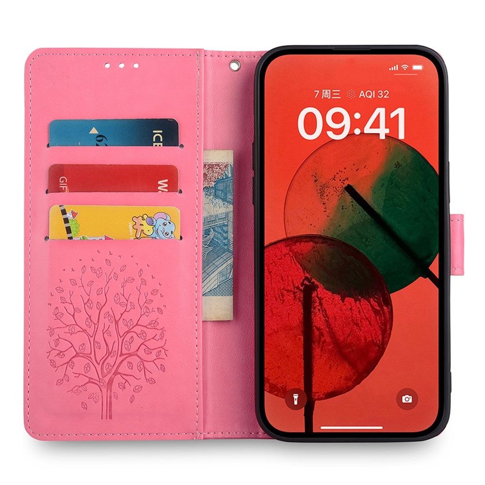 Fa könyvtáska Huawei Pura 70 Pro-hoz - rózsaszín