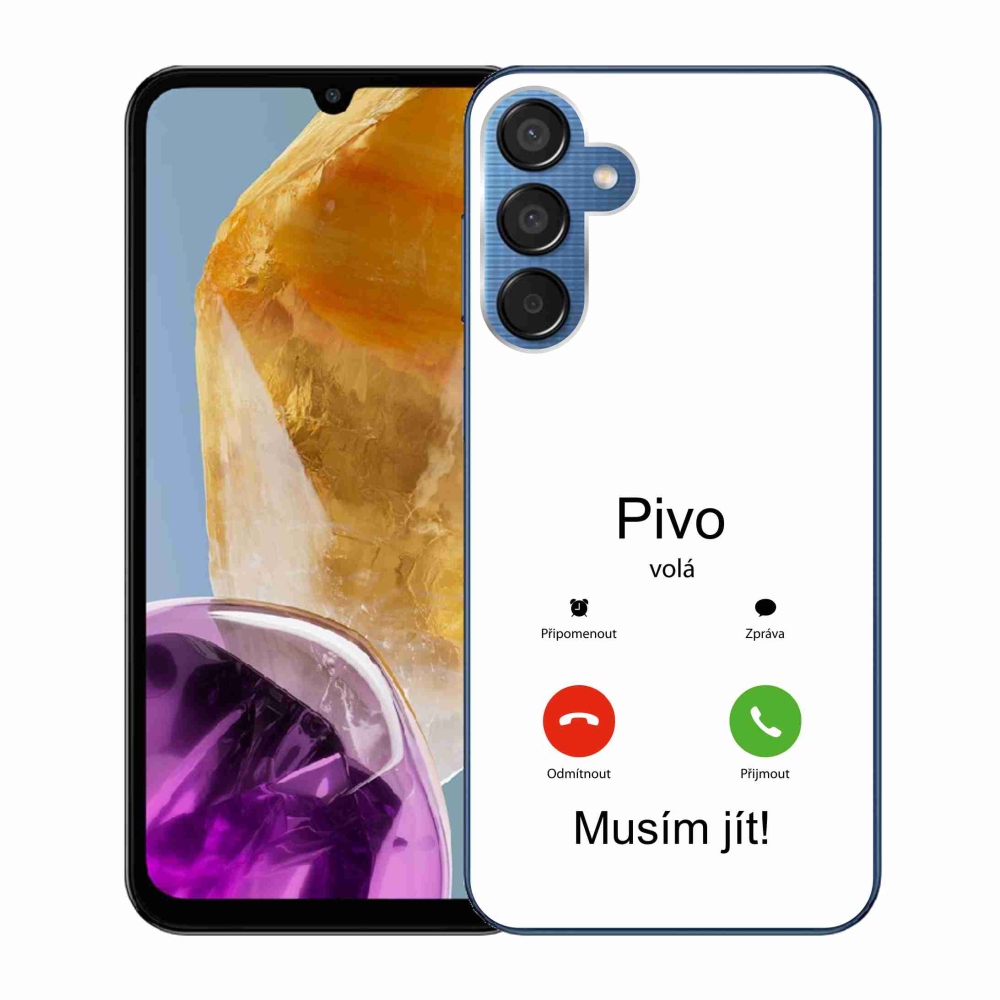 Gél borító mmCase Samsung Galaxy M15 5G - sör hívások fehér háttérrel