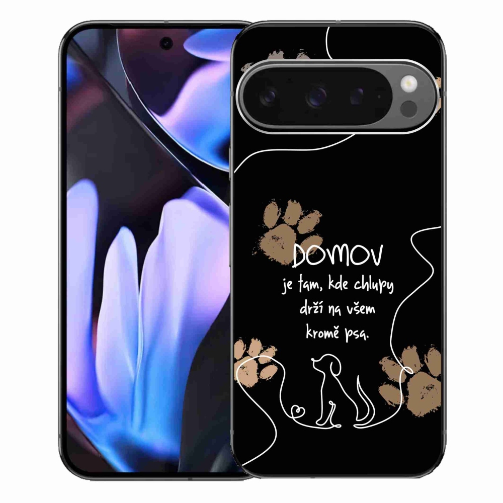 Gél borítás mmCase a Google Pixel 9 Pro XL-hez - kutya motívum fekete háttérrel
