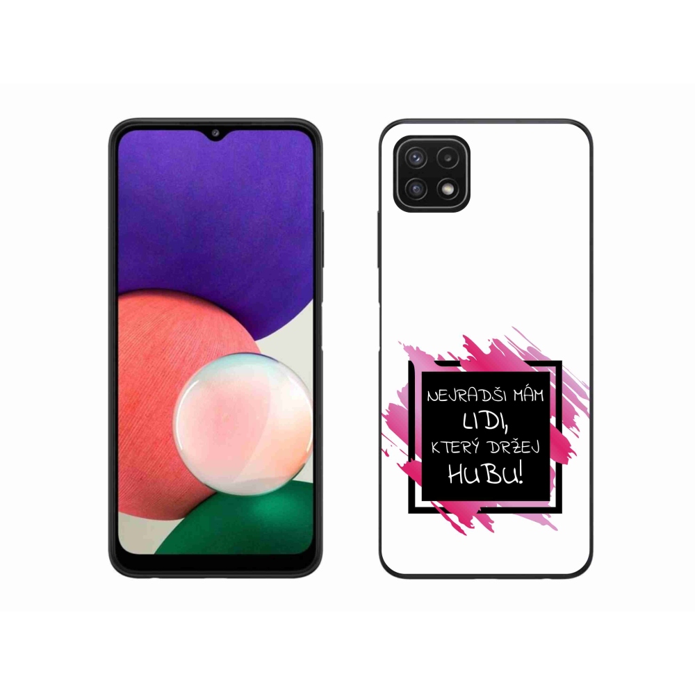 Gél borító mmCase Samsung Galaxy A22 5G - vicces szöveg 7 fekete-fehér háttérrel