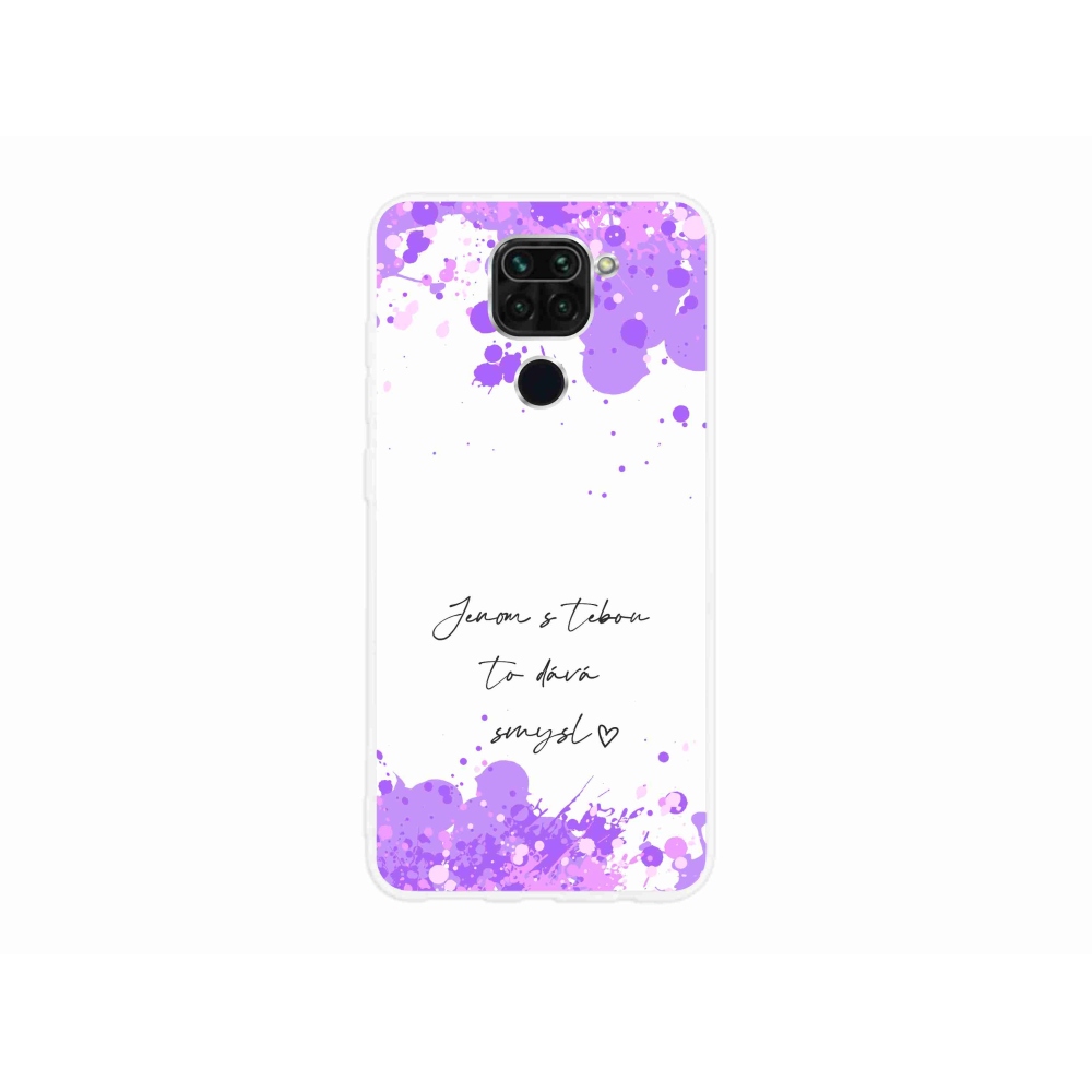 Gél borító mmCase a Xiaomi Redmi Note 9-hez - szerelmes szöveg fehér háttérrel