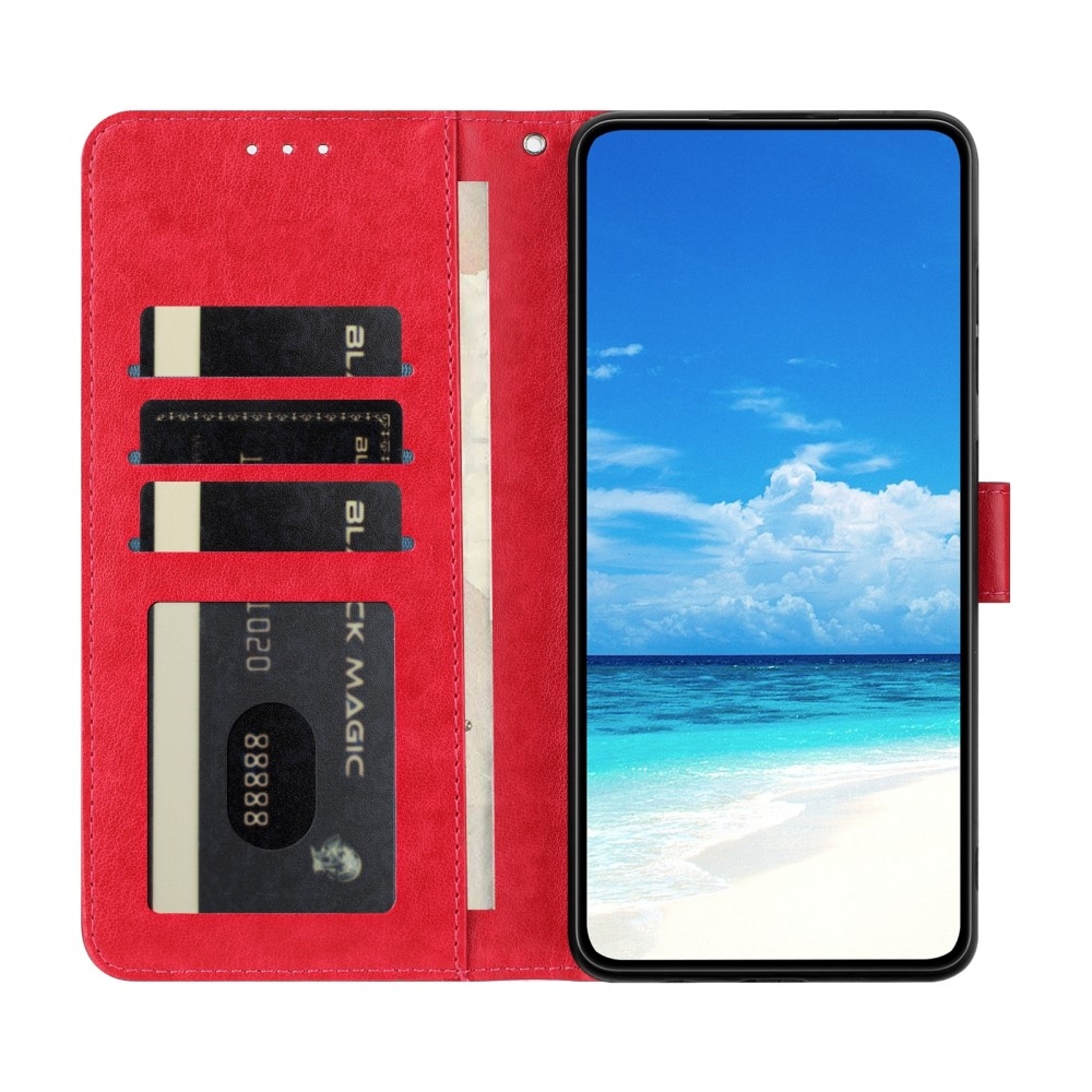 Virágos pillangó könyv tok Xiaomi Redmi A5 (171.7x77.8x8.3mm) - piros