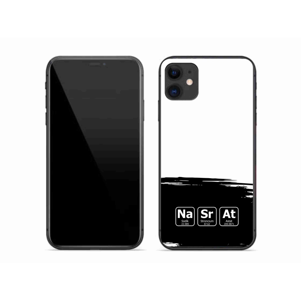 Gél borítás mmCase iPhone 11 készülékhez - kémiai elemek fekete és fehér háttérrel