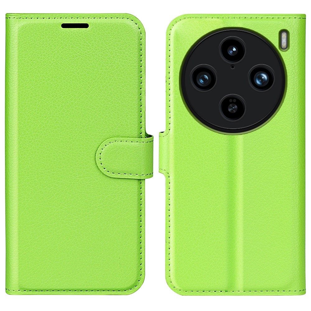 Litchi könyv tok a Vivo X100 Pro 5G-hez - zöld