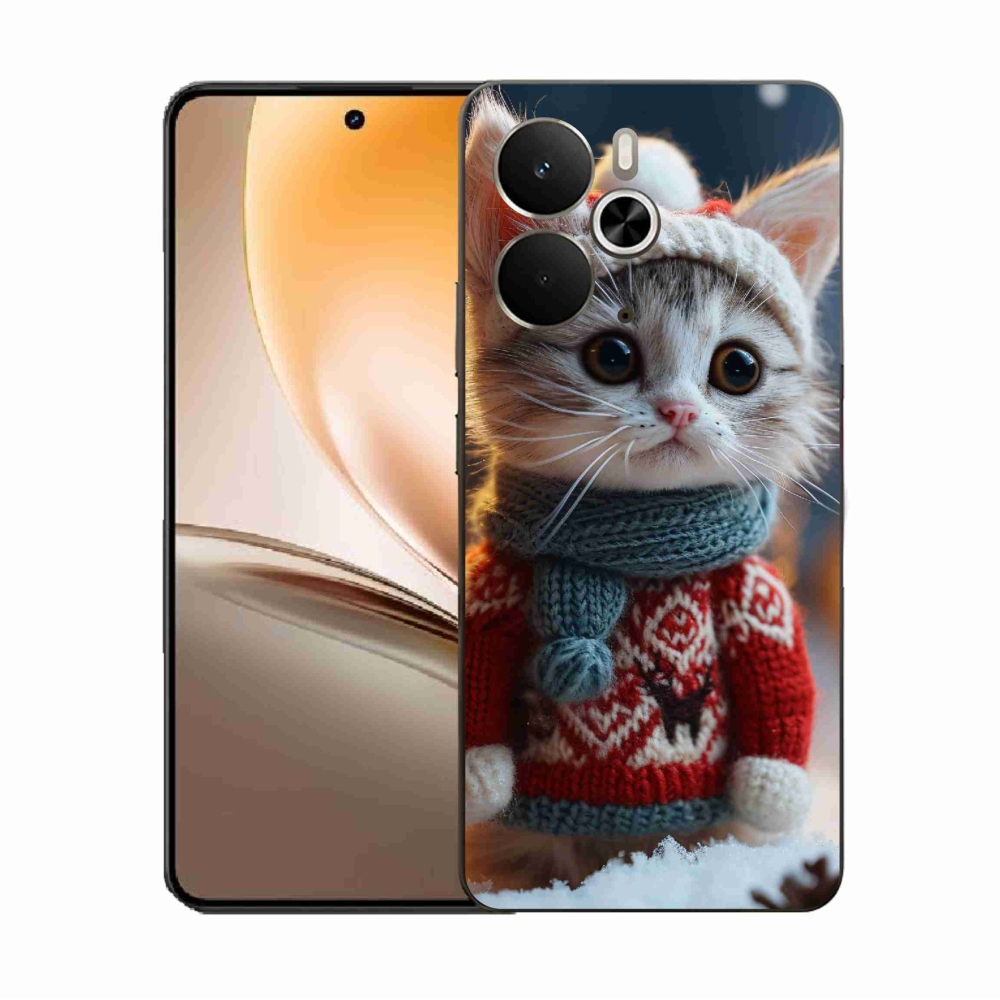 Gél borítás mmCase a Realme 14 5G számára - cica pulóverben