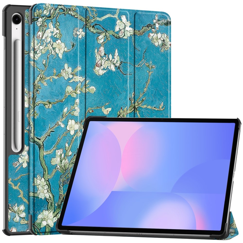 Patte intelligens záró tok Samsung Galaxy Tab S10 FE+ készülékhez - fehér virágok
