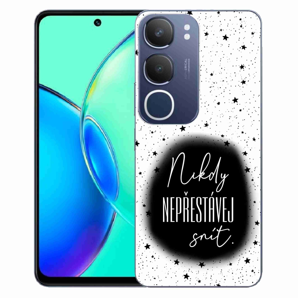 Gélborítás mmCase a Vivo Y19s készülékre - idézet 1 fekete-fehér háttérrel