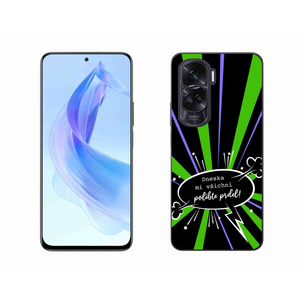 Zselés borító mmCase a Honor 90 Lite készülékhez - vicces szöveg 15 fekete háttérrel