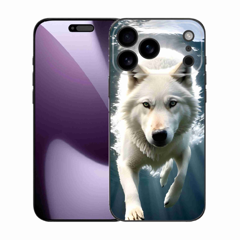 Zselés borítás mmCase iPhone 17 Pro Max készülékhez - fehér farkas