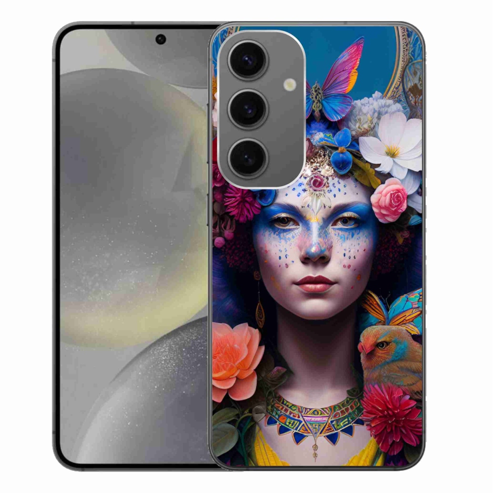 Gél borítás mmCase Samsung Galaxy S24+ - nő virágokkal