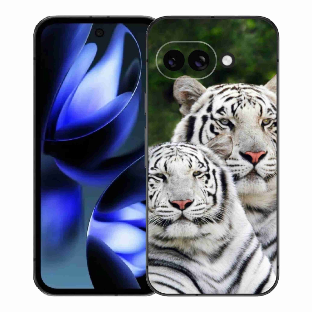 Gél borítás mmCase a Google Pixel 9a számára - fehér tigrisek