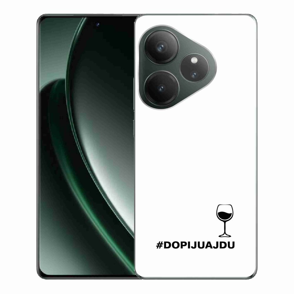 Gél borítás mmCase a Realme GT 6 5G/GT 6T 5G számára - bor motívum fehér háttérrel