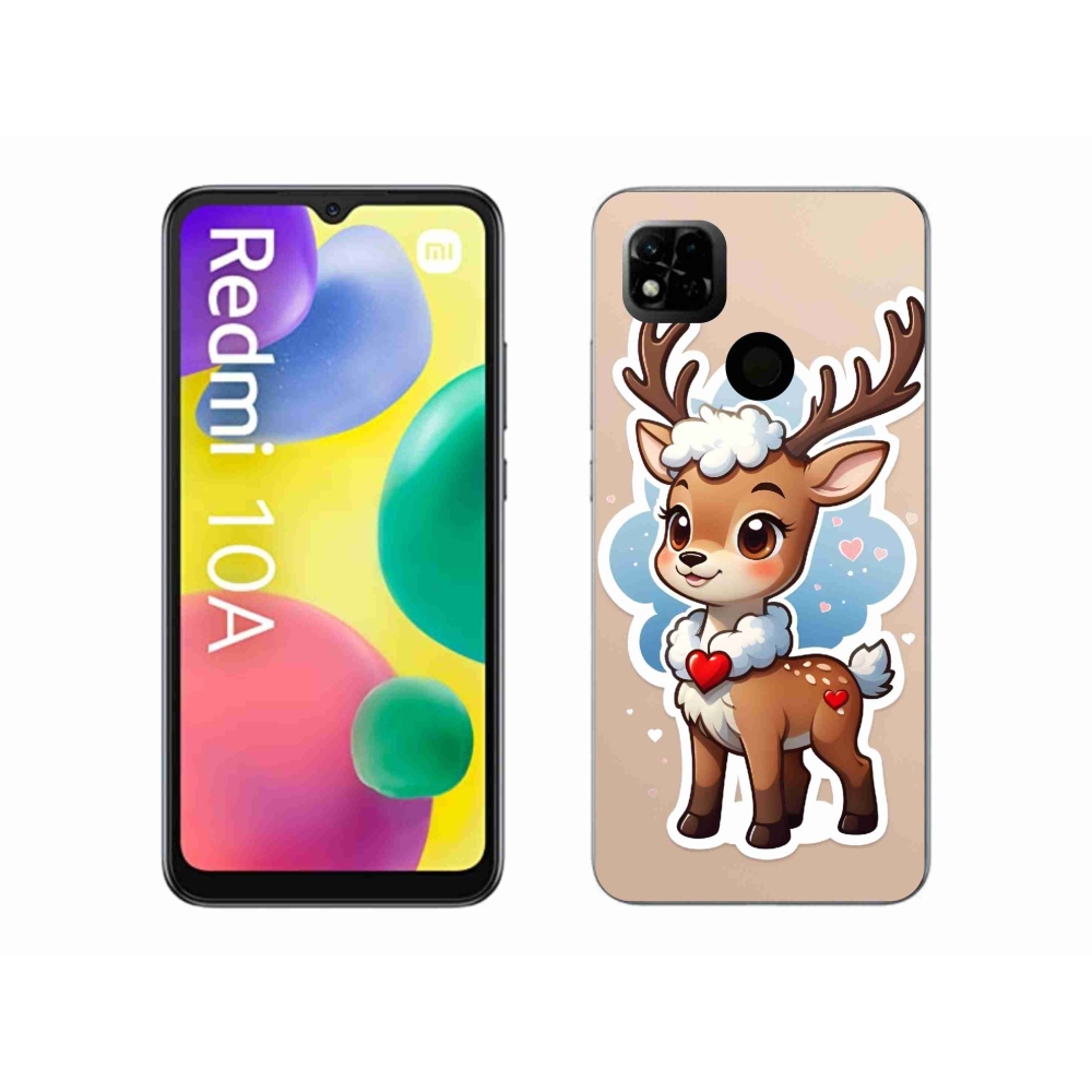 Gél borítás mmCase a Xiaomi Redmi 10A számára - rajzfilm rénszarvas