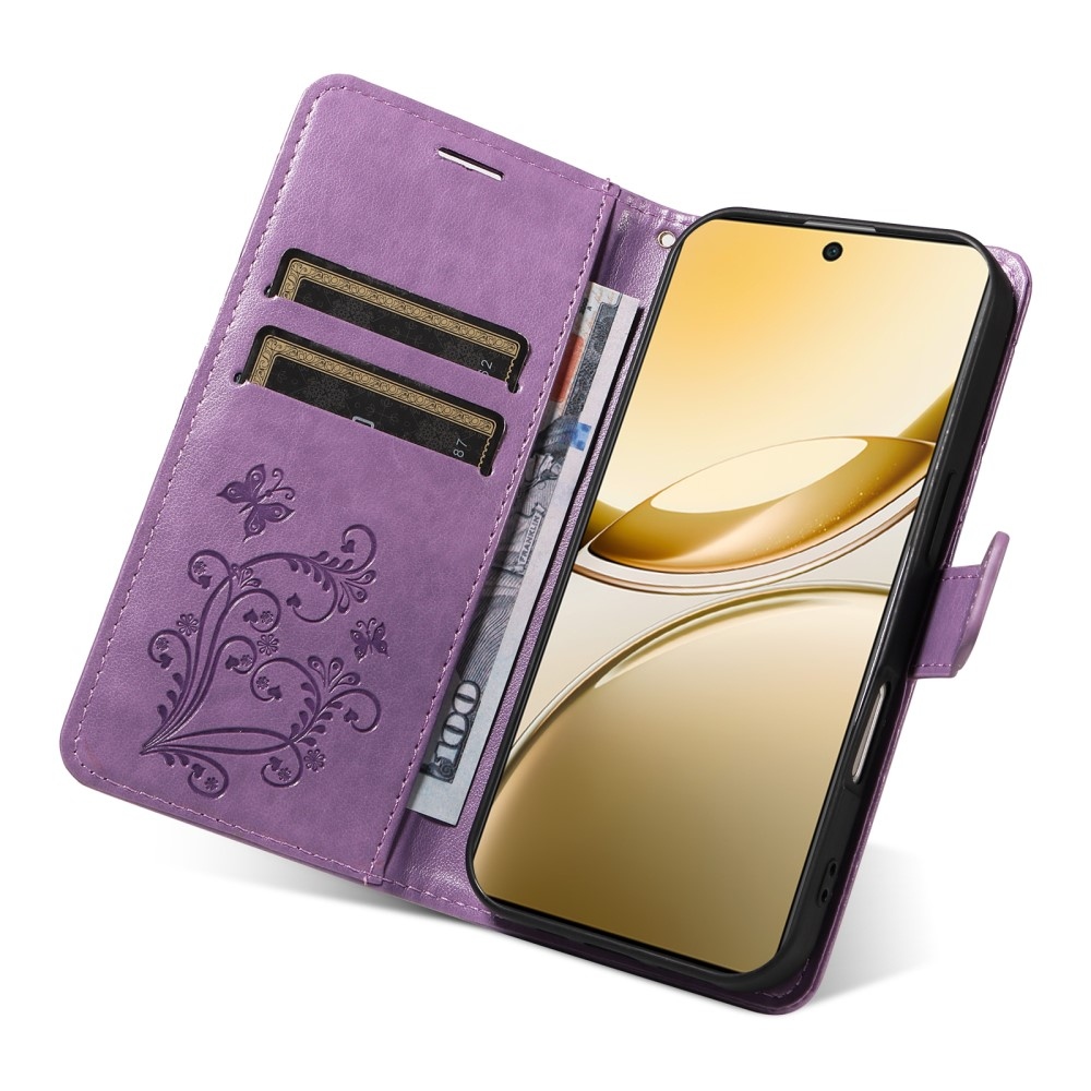Nagy pillangó könyv tok a Vivo V50 5G-hez - lila