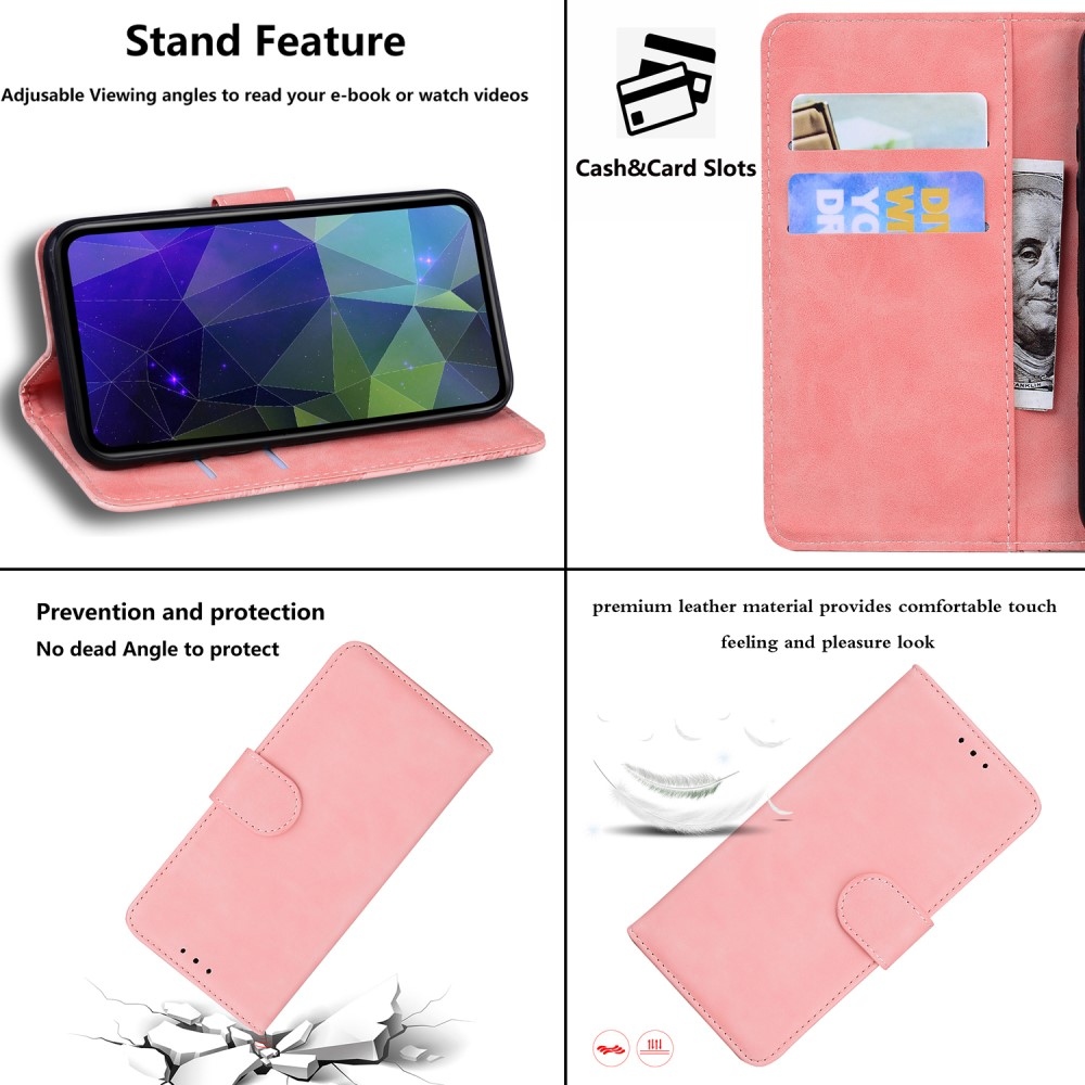 Szilárd könyvtáska a Realme 12 5G/12x 5G készülékhez - rózsaszín