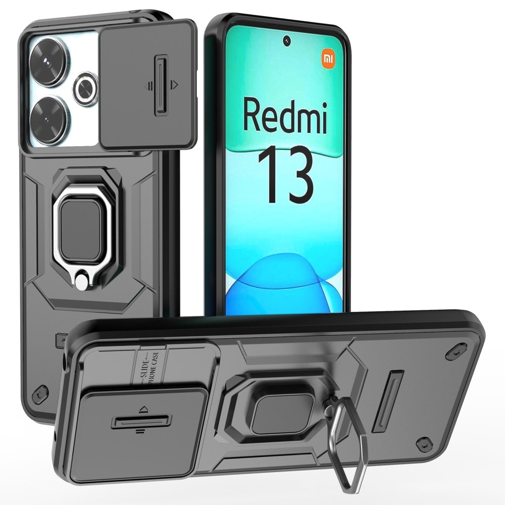 Lencse tartós hibrid borítás a Xiaomi Redmi 13 4G/Poco M6 4G készülékhez - fekete