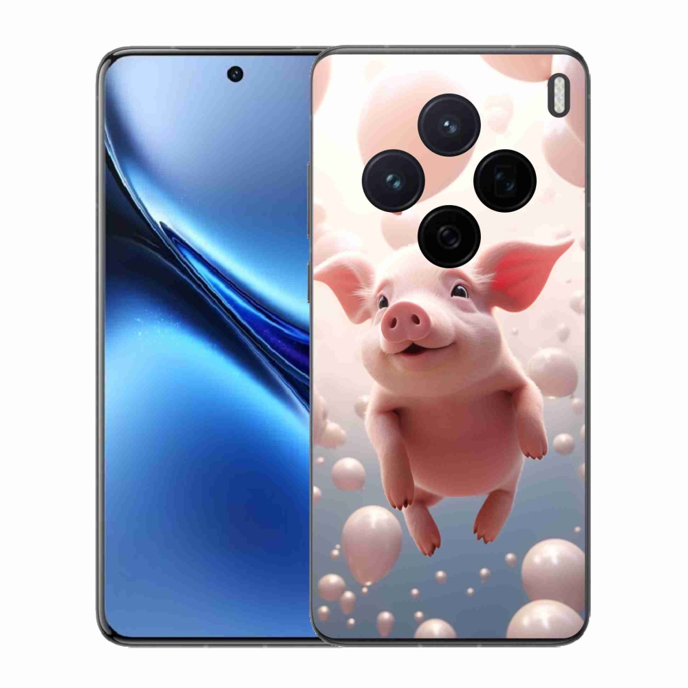 Zselés borítás mmCase a Vivo X200 5G-hez - malacka lufikkal