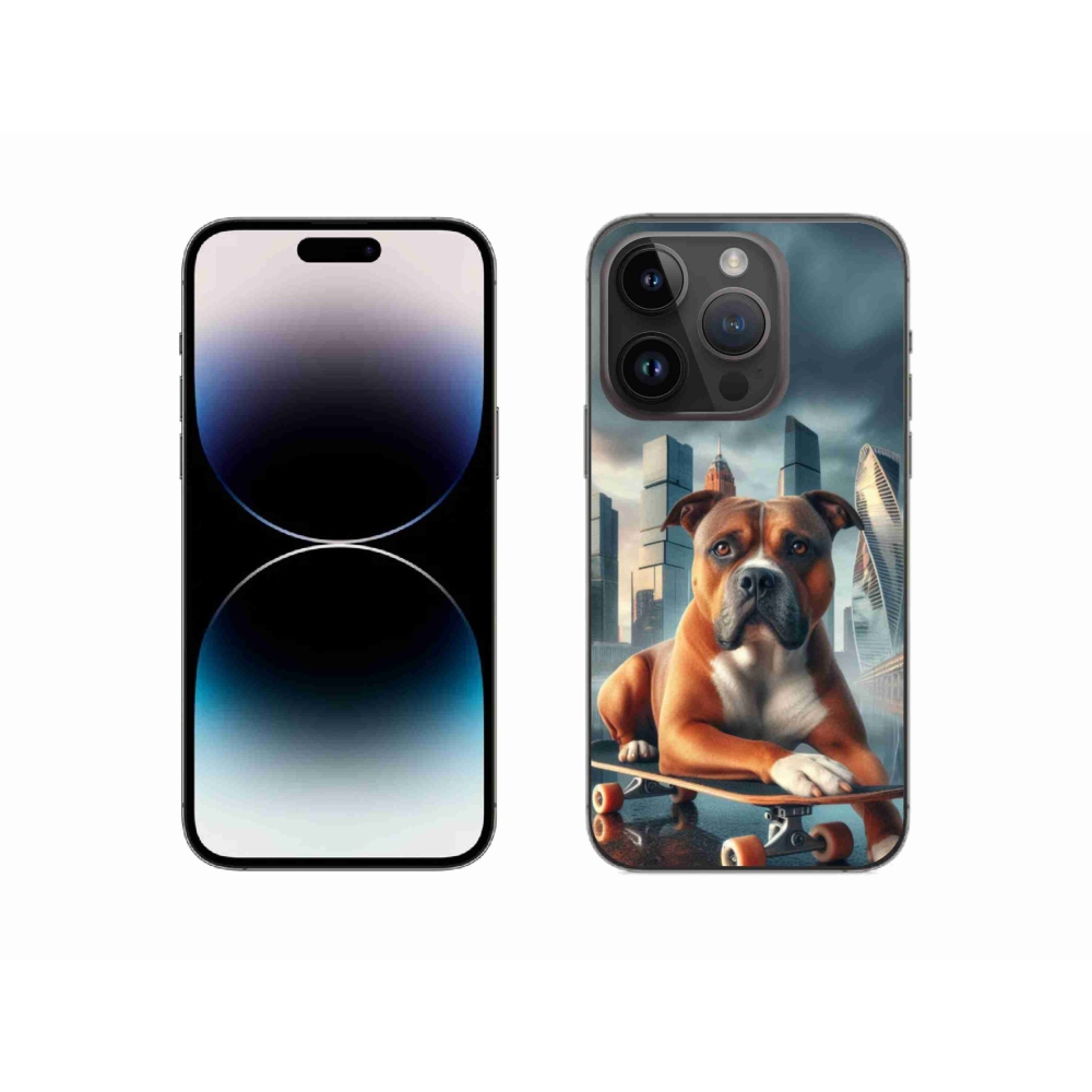 Zselés borítás mmCase iPhone 14 Pro 6.1 készülékhez - kutya gördeszkán